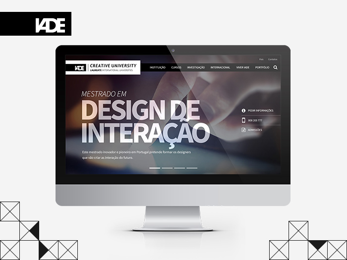 Ecrã inicial do Site do IADE criado pela WayNext - digital agency